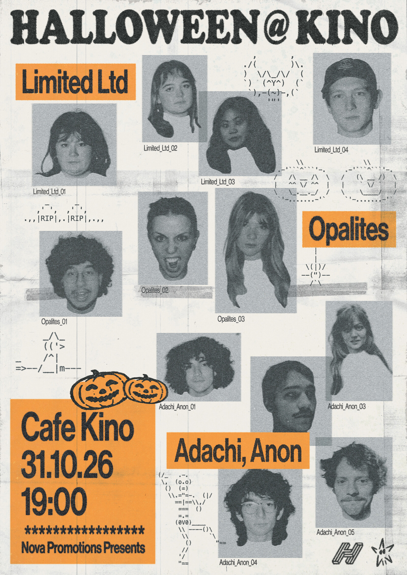 Halloween at Kino — Limited Ltd + Opalites + Adachi, Anon. event artwork