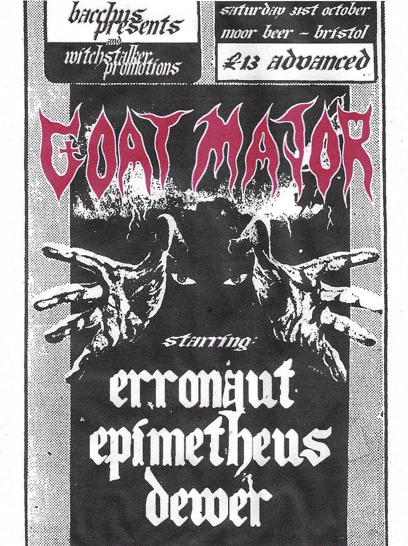 Goat Major, Erronaut, Epimetheus & Dewer event artwork