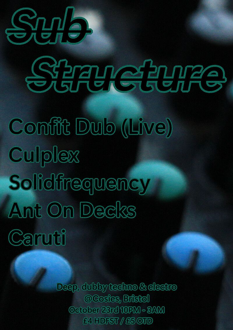 Sub_structure w/ Confit Dub , Caruti and Culplex event artwork