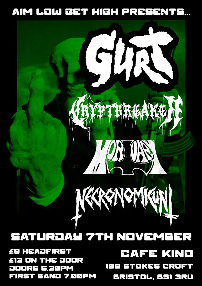 GURT w/ CRYPTBREAKER, MORTUARY & NECRONOMICUNT event artwork