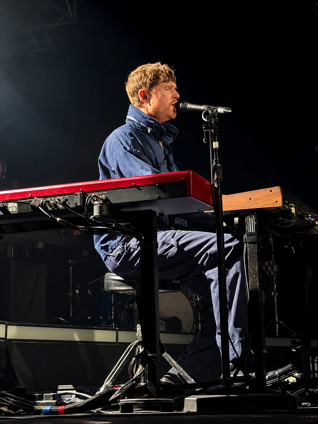 James Blake singing at the keyboard at O2 Academy Bristol